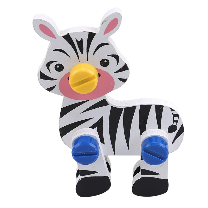 

Animal Assembly Toy Children Learning Developing Toys Cute Kawaii Wooden Puzzle Board Colorful Baby Educational Wooden Toy