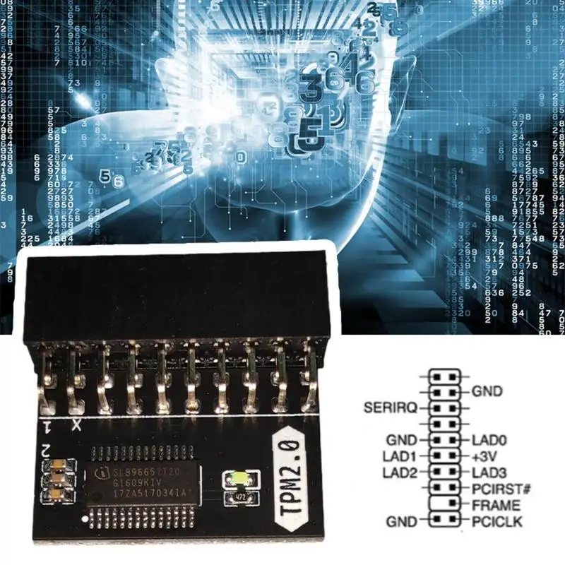 Защитный модуль 20pin для ASUS TPM-L R2.0/Gigabyte GC-TPM2.0 совместимый с модулем платформы Intel и