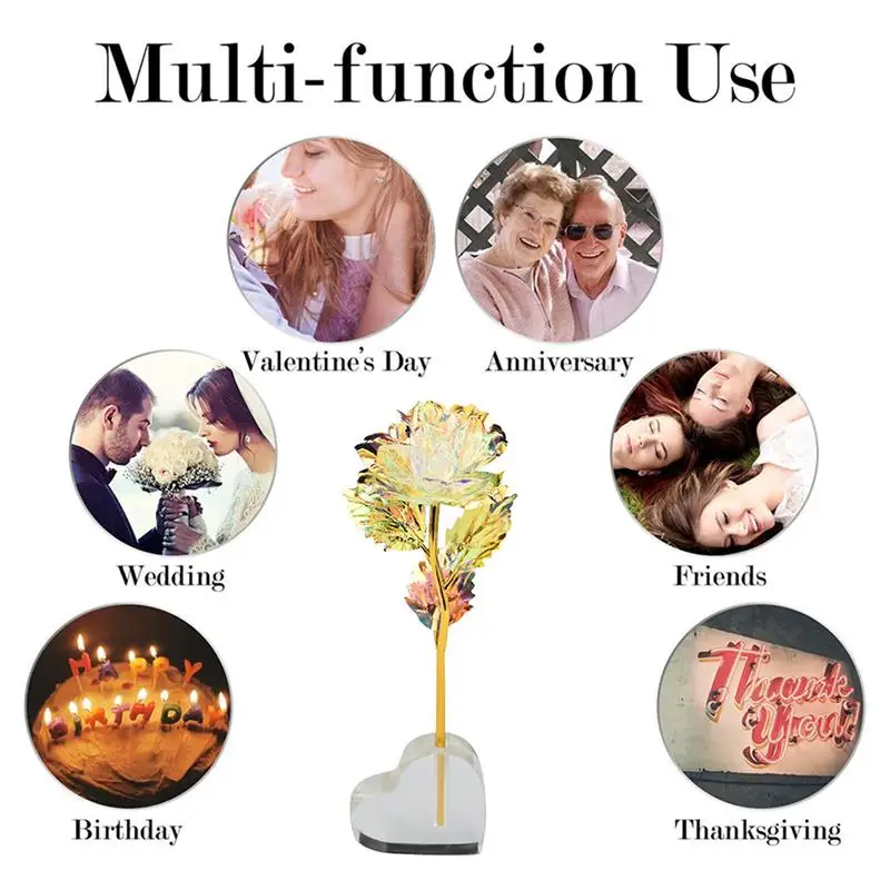 Прямая поставка покрытые 24-каратным золотом розы Свадебный декор искусственный