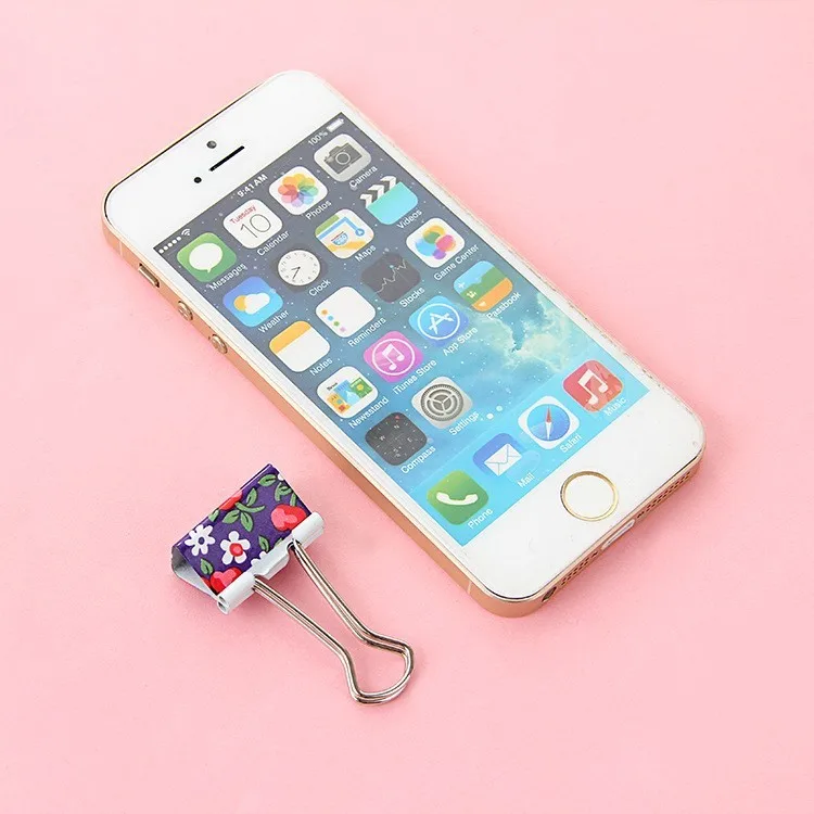 

24pcs/lot Cute Color Paper Clips Para Papel Flowers Metal Paperclips Binder Clips Printing Small Clip For Gifts Stationery 02620