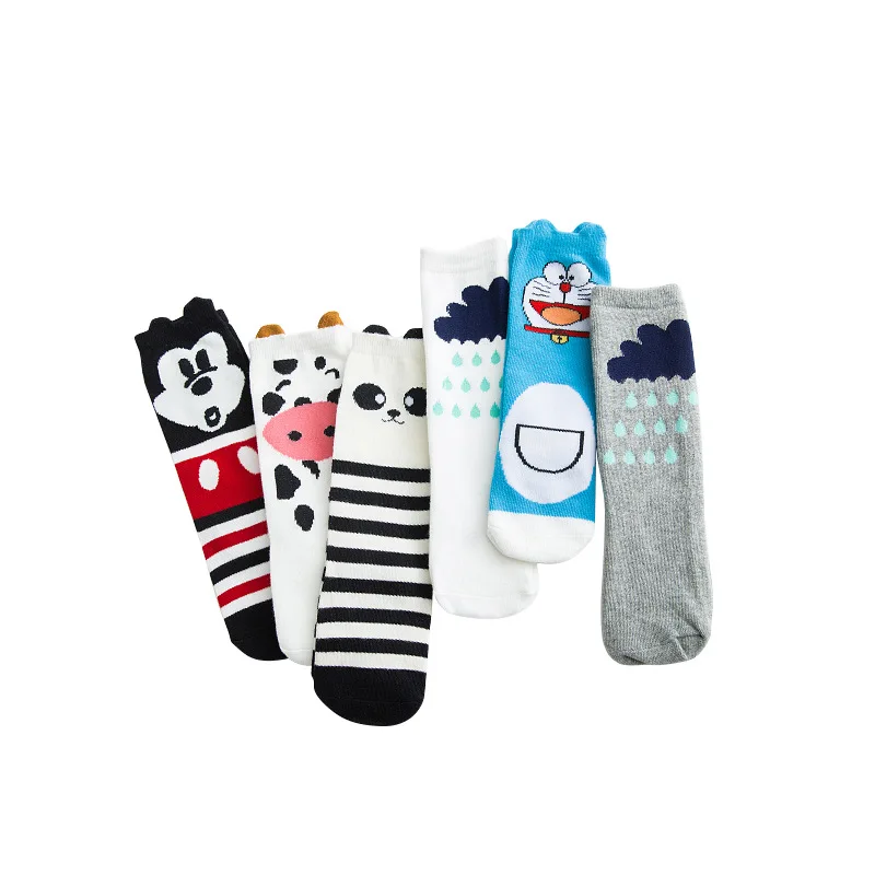 Гольфы с принтом животных для маленьких девочек Нескользящие гетры мультяшным