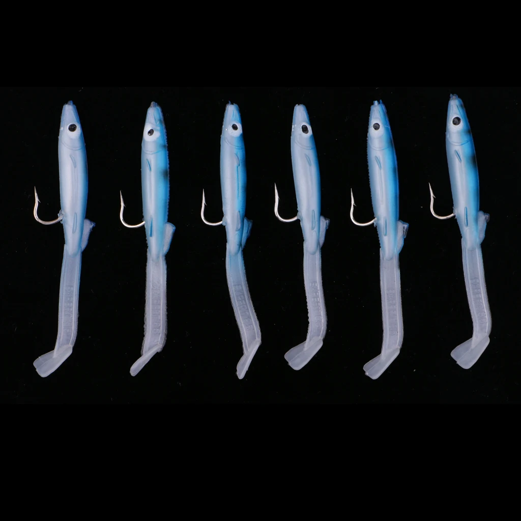 6 шт. мягкие рыболовные приманки угря реалистичные бионические снасти легкие и