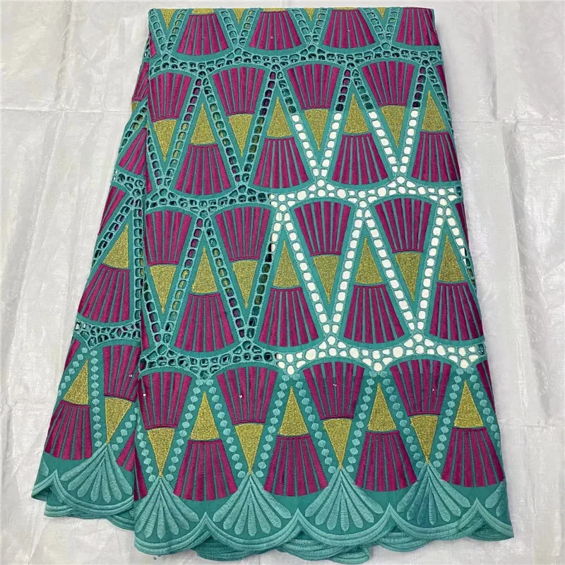 

5Yards African Lace Fabric 2021 Latest Swiss Voile Lace in Switzerland Embroidery 100% Cotton Swiss Lace Fabric for Dress