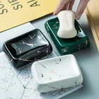 Мраморная керамическая мыльница, бытовая коробка для хранения мыла для ванной, украшение для дома, для ванной, коробка для хранения мыла, украшение