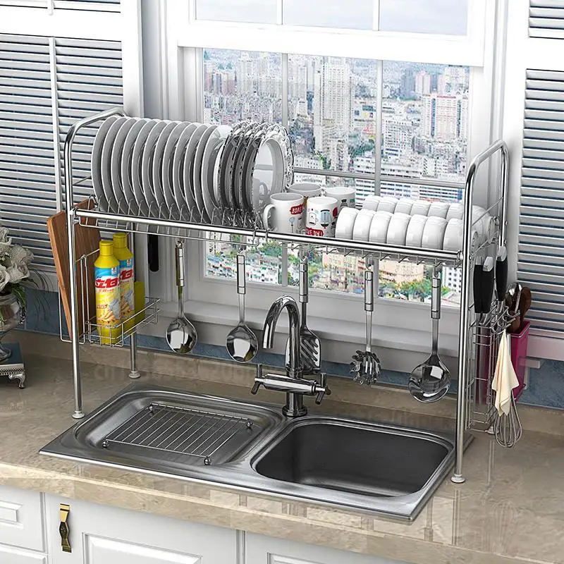 21% H Многофункциональный стеллаж из нержавеющей стали для раковины кухонный