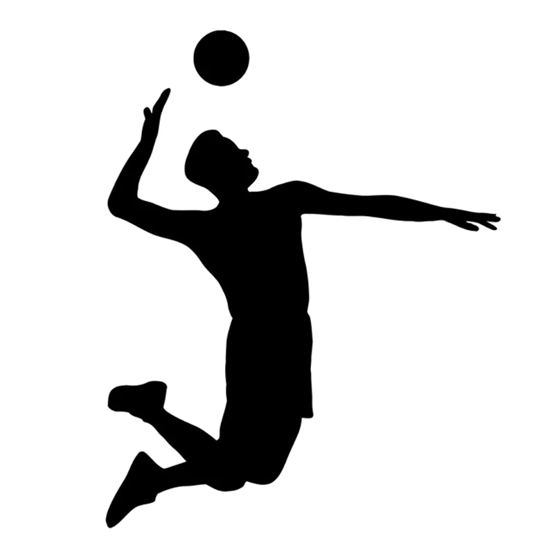 

16cm Interesting Volleyball Sport Player Extreme Jump Ball Hit Silhouette Decor Vinyl Car Sticker