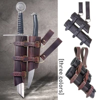 medieval double sword sheath scabbard leather sword waist belt vintage dagger frog holder for men larp knight costume accessory