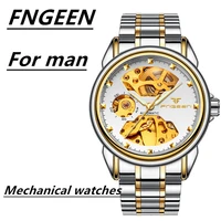 fngeen luxury men watches self winding tourbillon wristwatch date high quality waterproof automatic hodinky mechanical watches