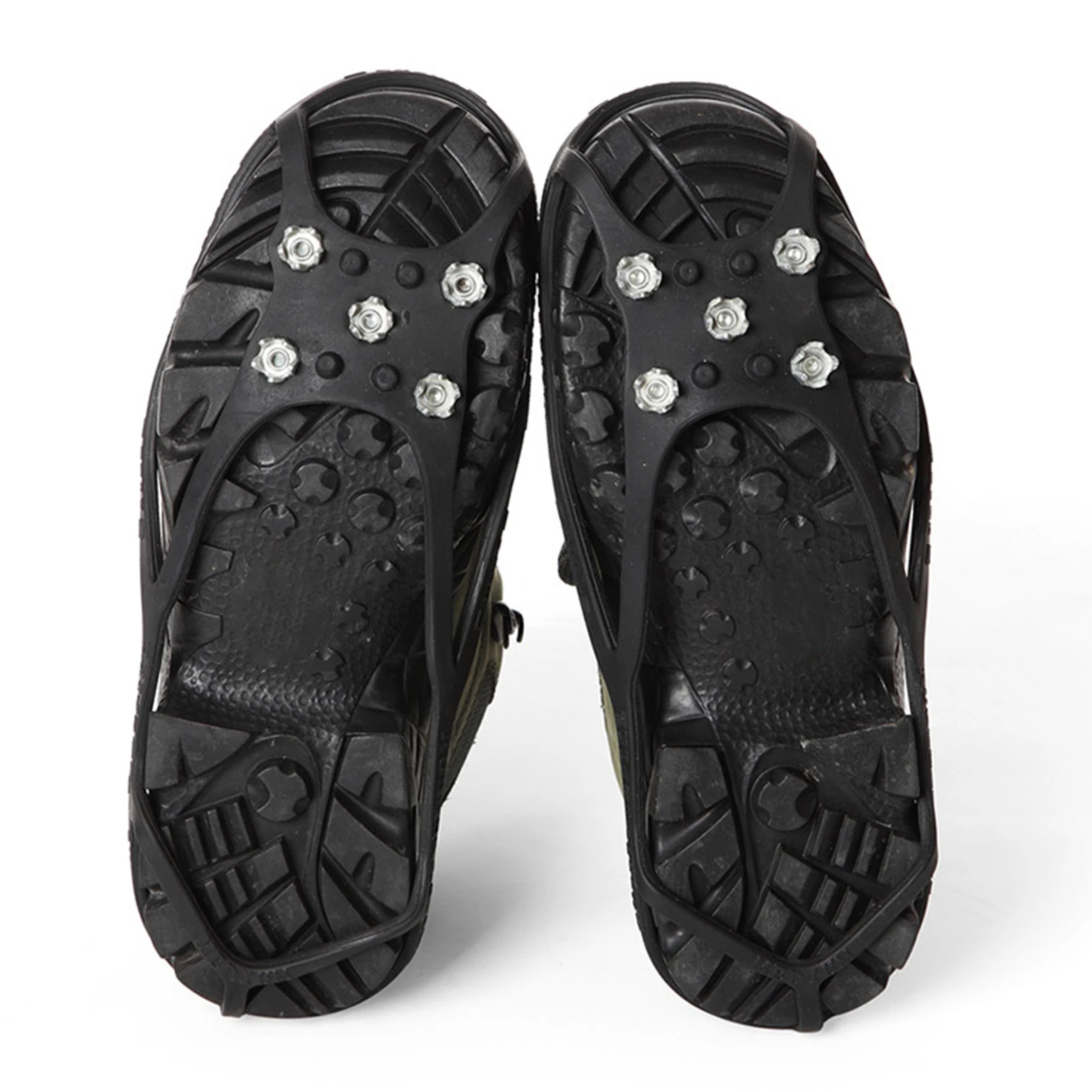 

2Pcs Anti-Slip Ice Gripper Spike 5 Studs Crampons Winter Climbing Snow Gripper Cleats Over Shoes Covers for Winter Hiking