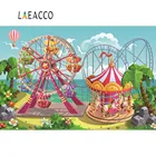 Laeacco виниловые фоны для фотосъемки детей с рисунками из мультфильмов, Забавный фон, карусель, парк, портретный фон для фотосъемки, Фотостудия