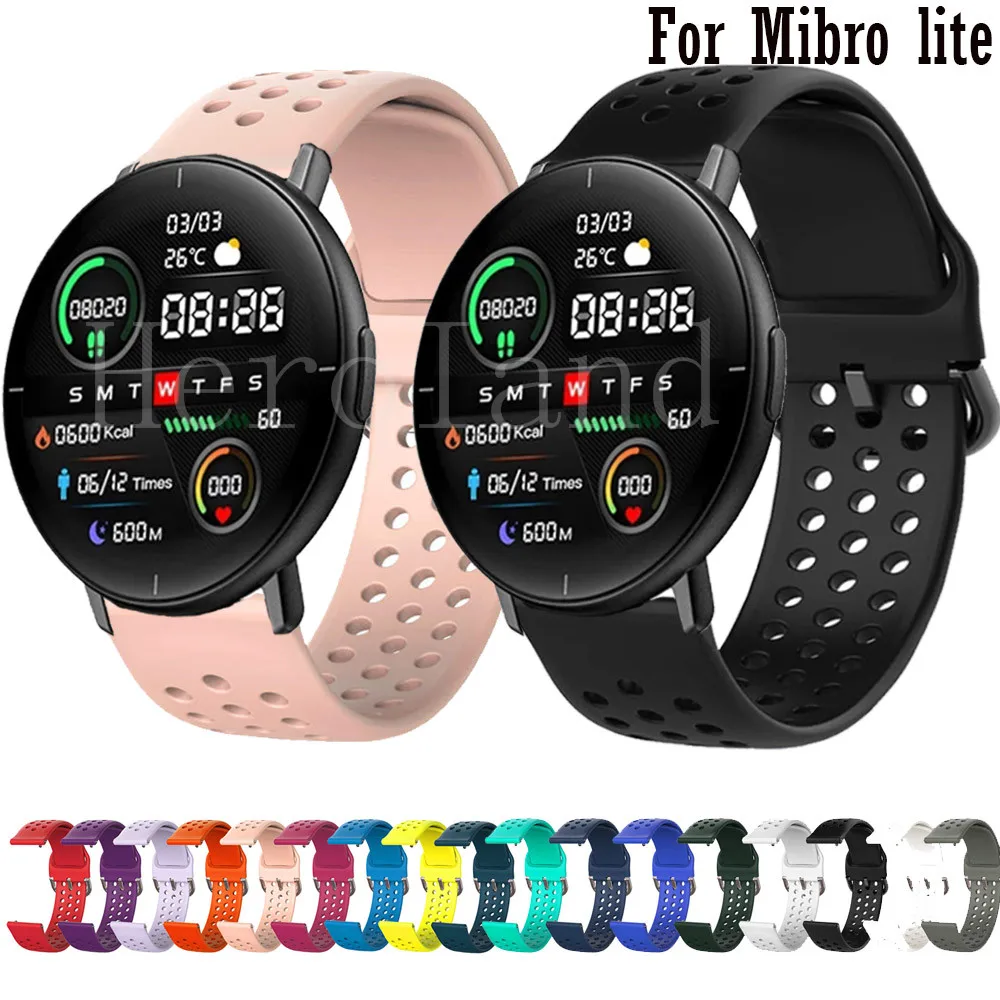 Силиконовый 20 мм ремешок для часов Mibro lite смарт-Браслет Для Xiaomi MiBro Air/MiBro цветной
