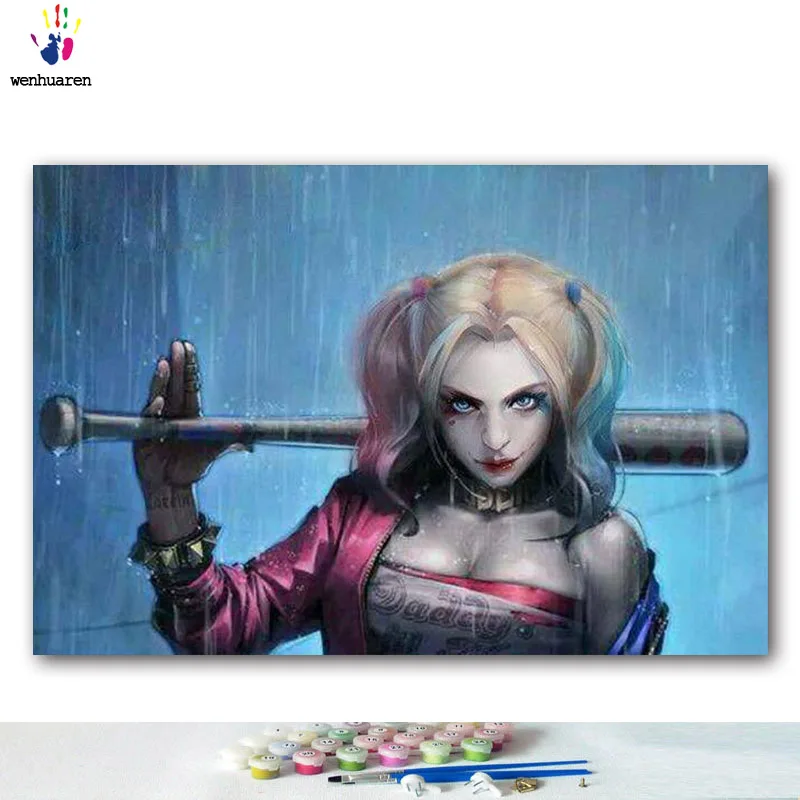 DIY картинки для раскраски по номерам с цветами Джокер изображением Джека Нейпира