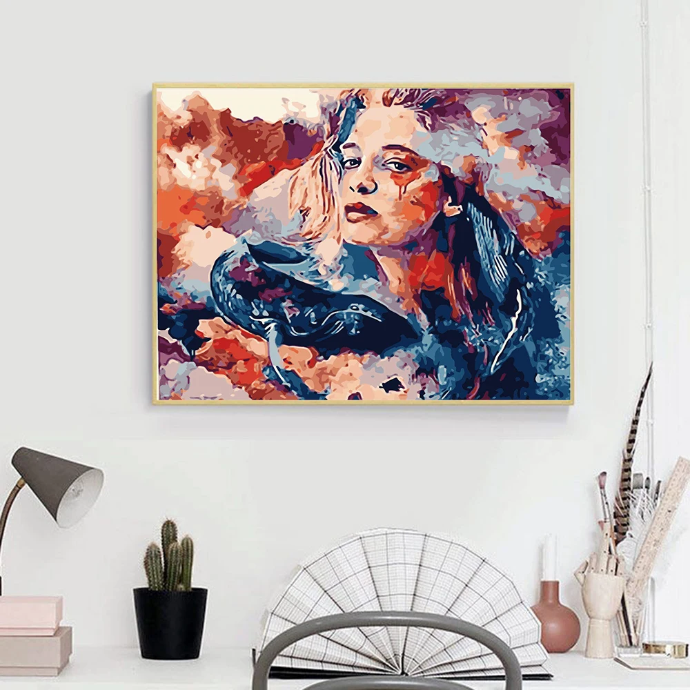 AZQSD DIY Unframe масляной Краски ing по номерам животных красочные льва для девочек