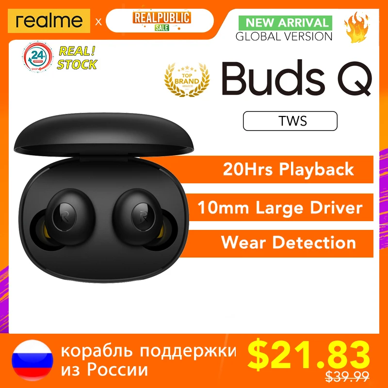 Realme бутоны Q наушники-вкладыши TWS с Ture Беспроводной наушники Bluetooth 5 0 мгновенное