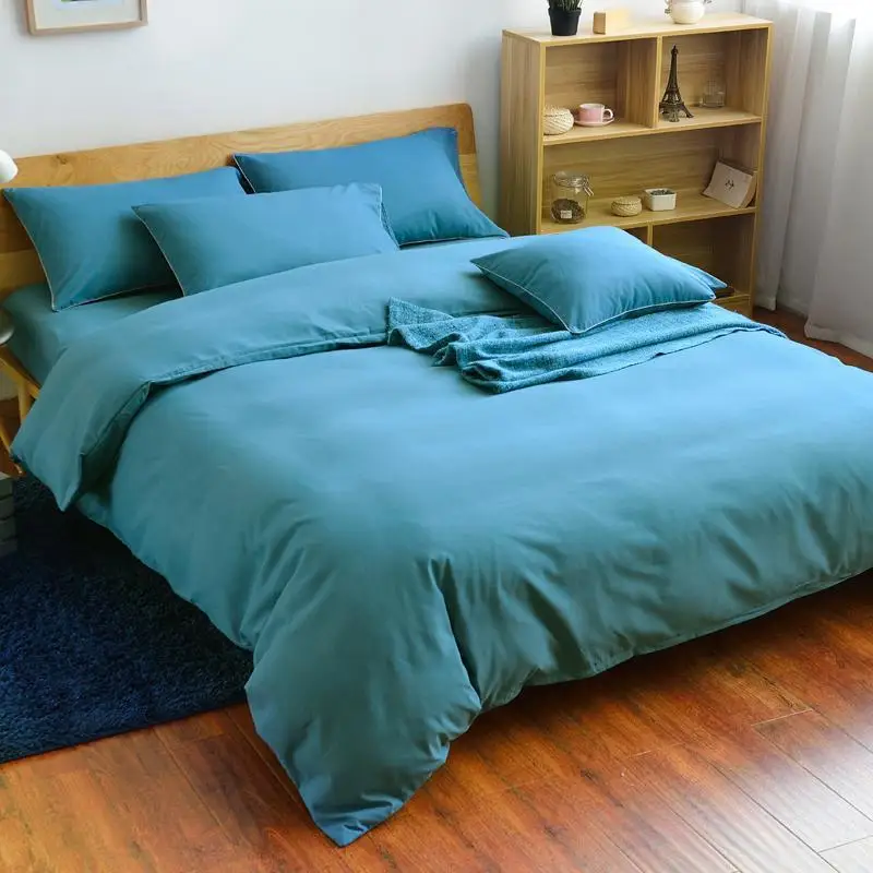 

50 сплошной цвет пододеяльник набор постельных принадлежностей 1 пододеяльник + 1 простыней + 1/2, наволочки для подушек, супер король, королева...