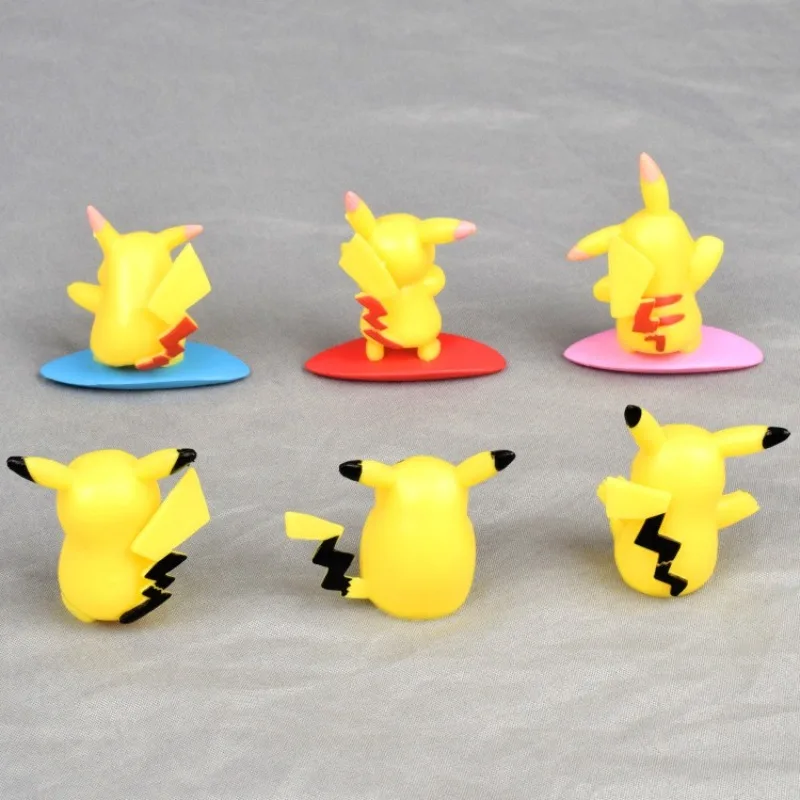 

6 Pcs/Set POKEMON Cute Anime Pikachu Pocket Monster Action Figure Pvc Model Toys Pikachu Car Hand Baked Cake Dolls