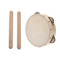 2 pcs percussion rhythm sticks children musical toy gift 1 pcs 6in hand held tambourine