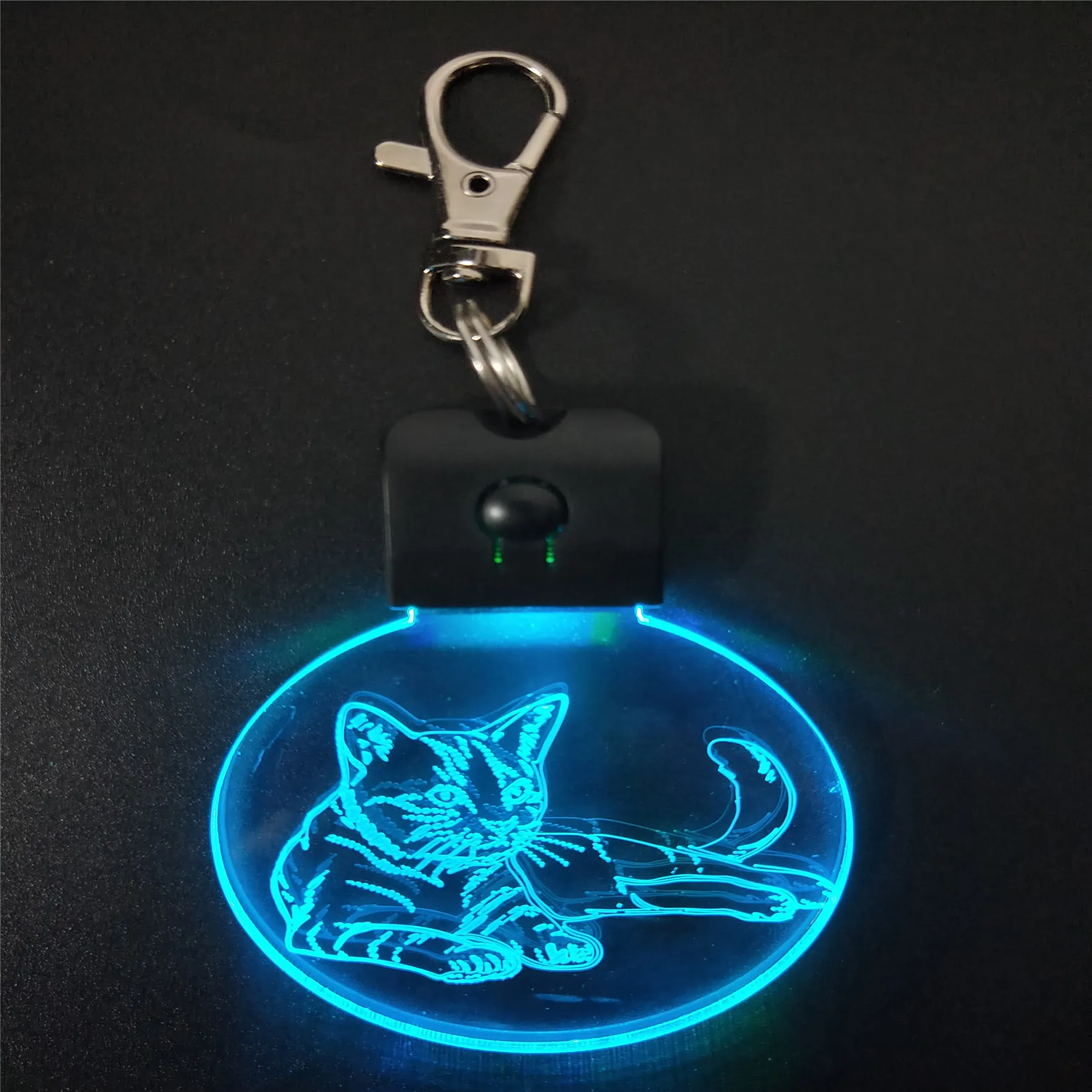 Sleeping Cat KeyChain 3D ABS Arylic Night Light LED Magical Table Lamp Lighting Colors Decoration Gift With li Battery Dropship | Лампы и