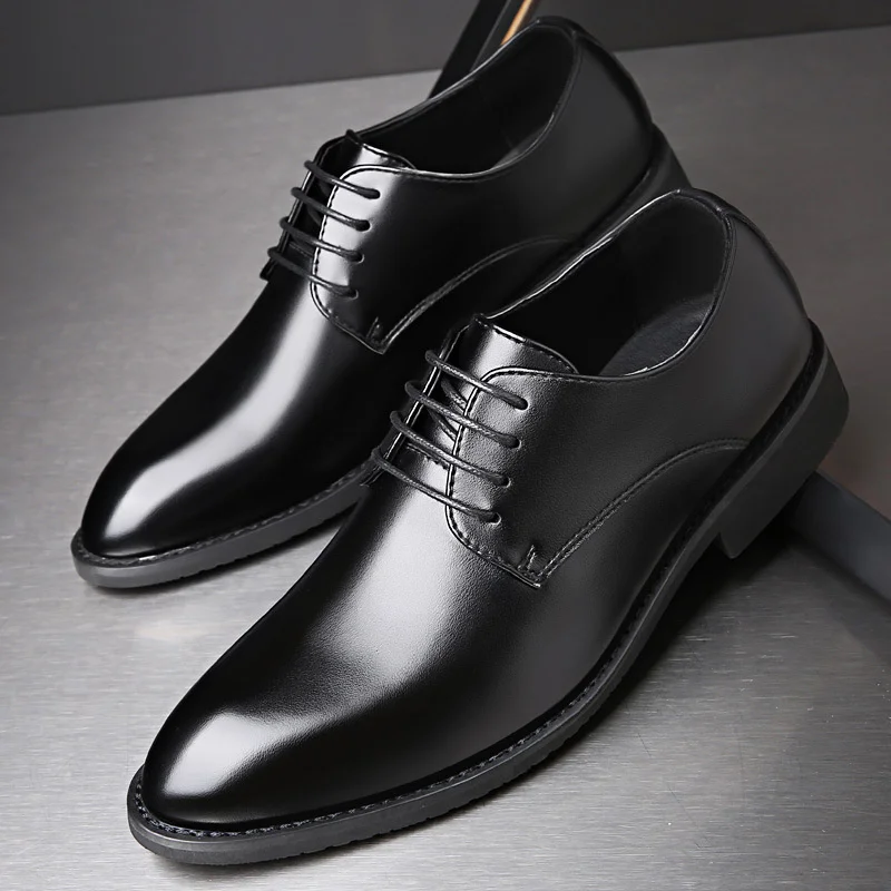 

Classic Business Men's Dress Shoes Fashion Elegant Formal Wedding Shoes Men Slip on Office Oxford Shoe for Men 2021 New