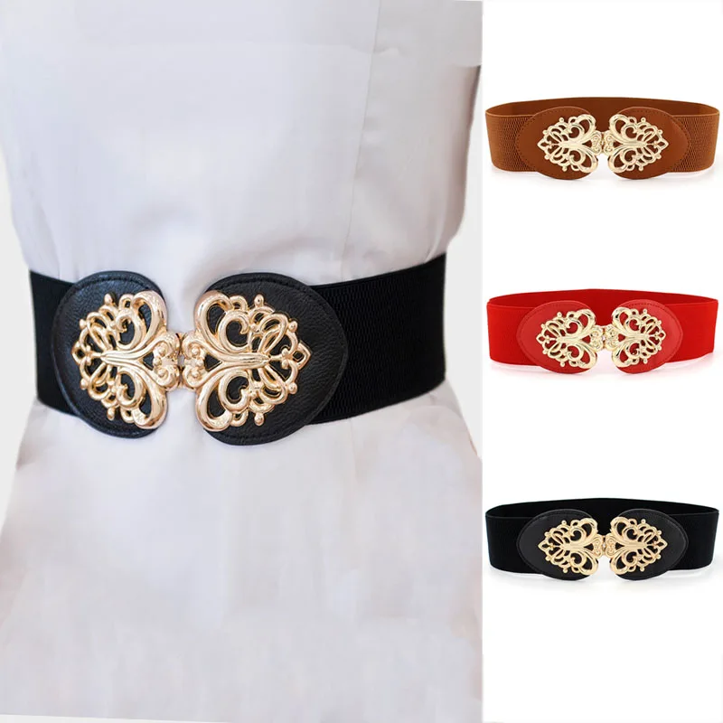 Эластичный широкий пояс из искусственной кожи для женщин на талии модное женское