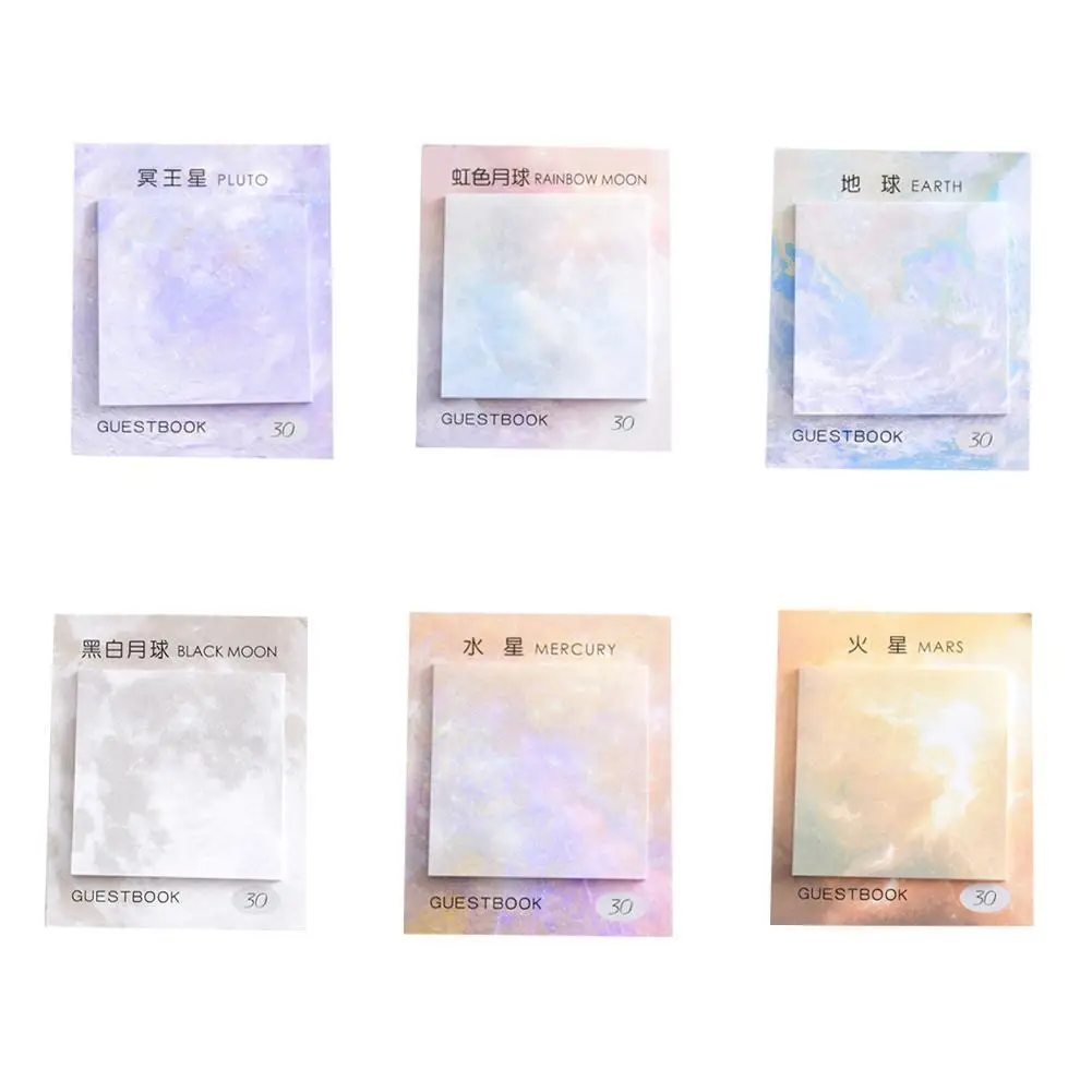 

One Cute Kawaii Planets Creative Memo Pad Sticky Notes Paper Stickers Stationery Memo Supplies Note Office Notebook School P5L0