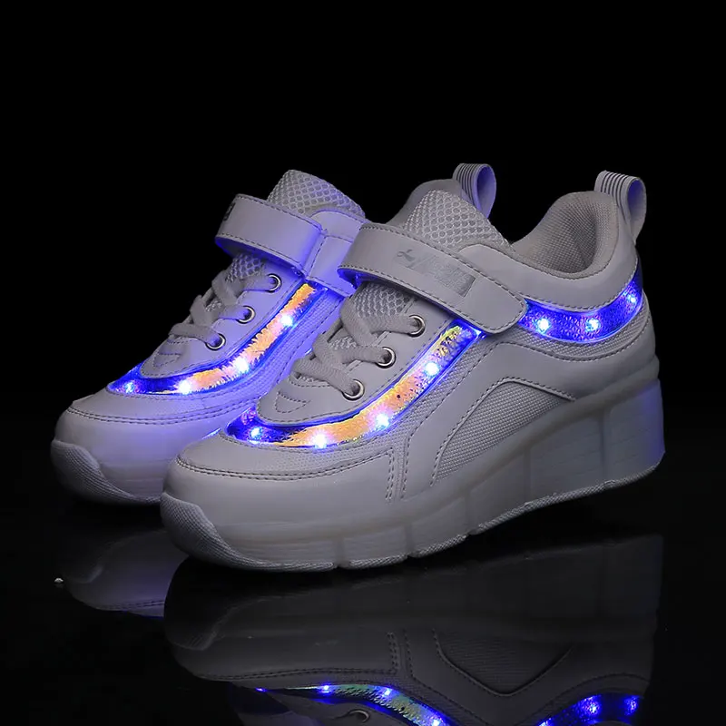 Новые детские светящиеся кроссовки Heelys, детская обувь для роликовых коньков, детские туфли со светодиодной подсветкой, кроссовки для мальчиков и девочек с колесами