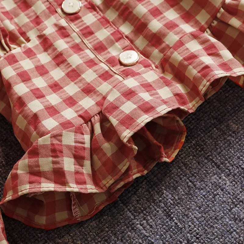 

plaid blouse High-waist cropped tops women's 2021 spring new square collar plaid shirt design waist slim shirts