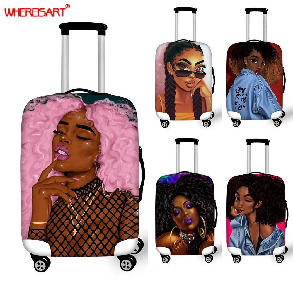 WHEREISART Africa Lady Black Girl Чехол для багажа чехол костюма принцессы в африканском стиле
