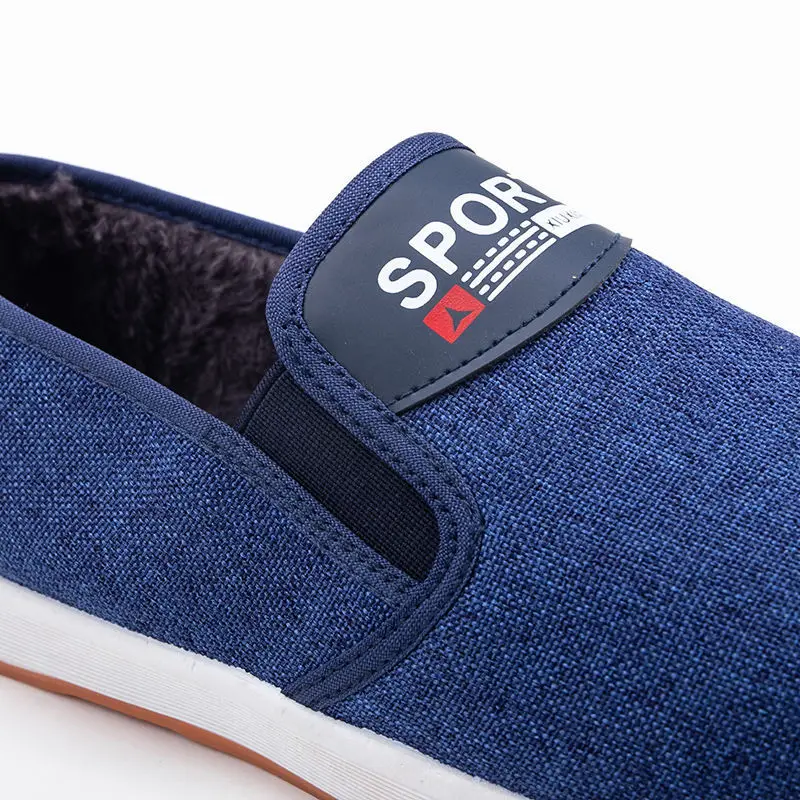 

Туфли мужские тканевые, мягкая подошва, Нескользящие, бархатные, одна педаль, повседневная обувь, Осень-зима