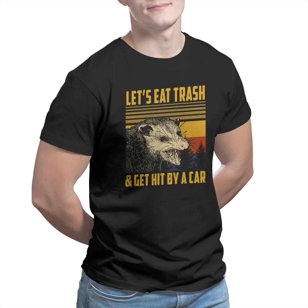 

Let's Eat Trash and Get Hit By A Car - Vintage T-Shirt 100% Cotton Fashion Vintage Cute Top quality Mens Clothes 25950