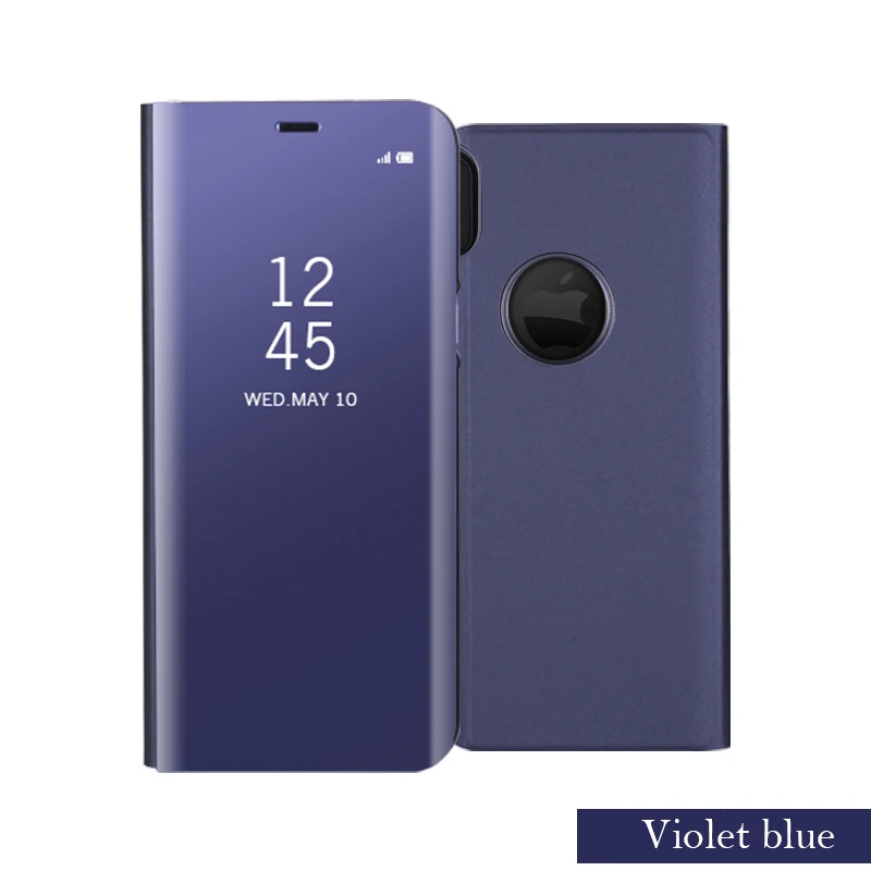Умный зеркальный флип-чехол для iPhone 11 Pro Max iPhone XS Max XR X 10 7 8 6 S 6 S Plus 7Plua 8Plus роскошный пластиковый чехол для телефона - Цвет: Violet blue