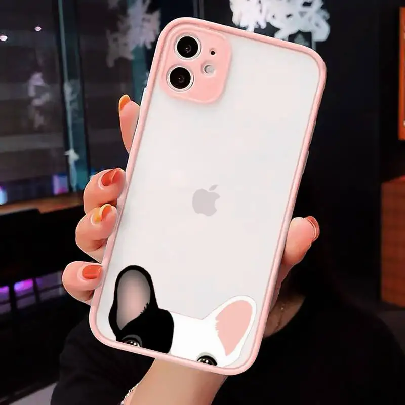 

Cute Cartoon Cat Dog Phone Case Matte Transparent For iPhone 12 Mini 11 Pro XR XS Max 7 8 Plus