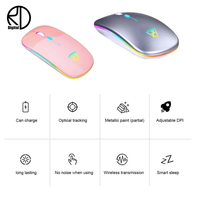 Новая беспроводная игровая мышь супер тонкая компьютерная Bluetooth перезаряжаемая