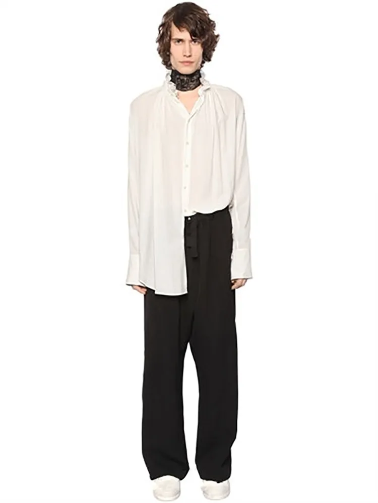 

New Men's clothing fashion GD Hair Stylist Street personality Medium length shirt plus size Singer costumes