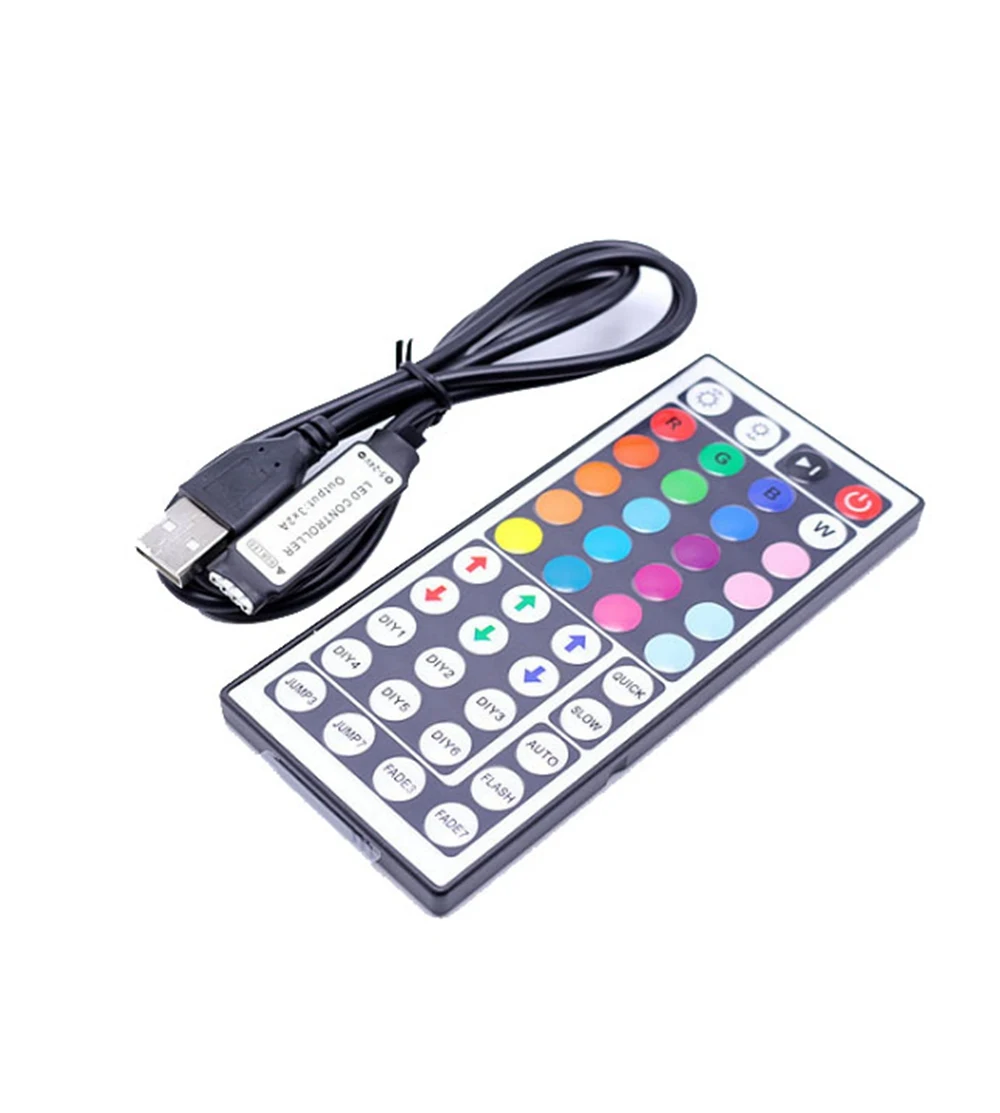 USB RGB 5050 светодиодные ленты 12V Водонепроницаемый светильник гибкий светодиодный светильник с 44Key RGB светодиодный контроллер Гостиная украшения