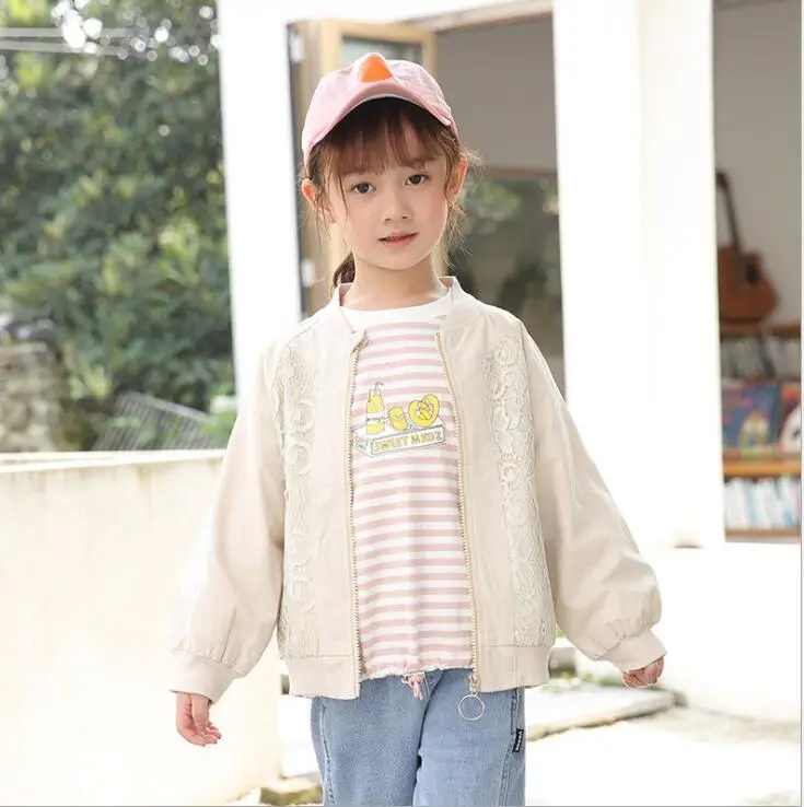 2019 Fall Casual Lace Coat For baby Girls Children Fashion Outwear Wholesale 5 pieces/lot | Детская одежда и обувь