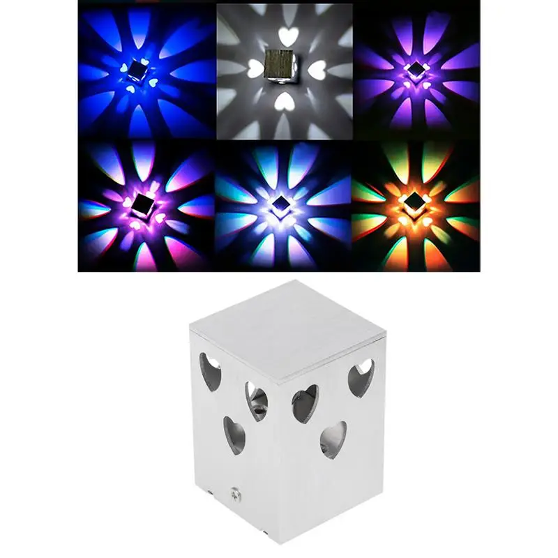 1 шт. светодиодный квадратный настенный светильник с отверстиями в форме сердца 3