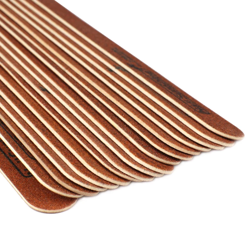 Профессиональные деревянные пилочки для ногтей 20 шт./лот 120/180 коричневая Толстая