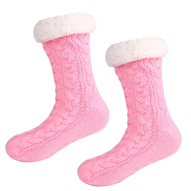 Winter Warm Slipper Socks Women Kawaii Christmas Fuzzy Fluffy Cozy Cute Knit Fleece Soft Thick New Year Gift Non Slip Socks