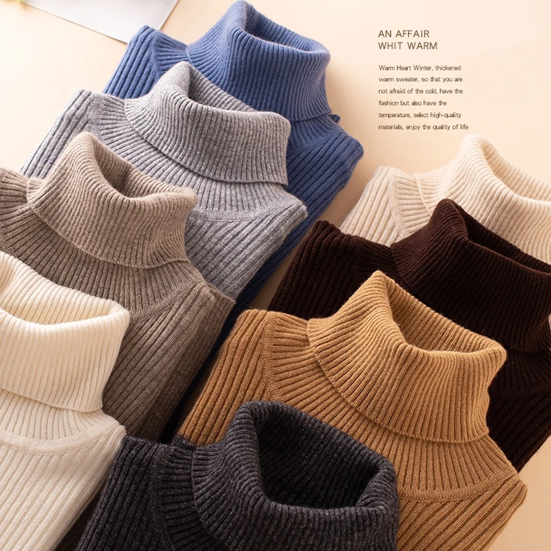 

Soft Turtleneck Women Pullover Thick Sweater Spring Jumper Knitted Basic Top Fashion Autumn Long Sleeve Korean Ladies Clothes