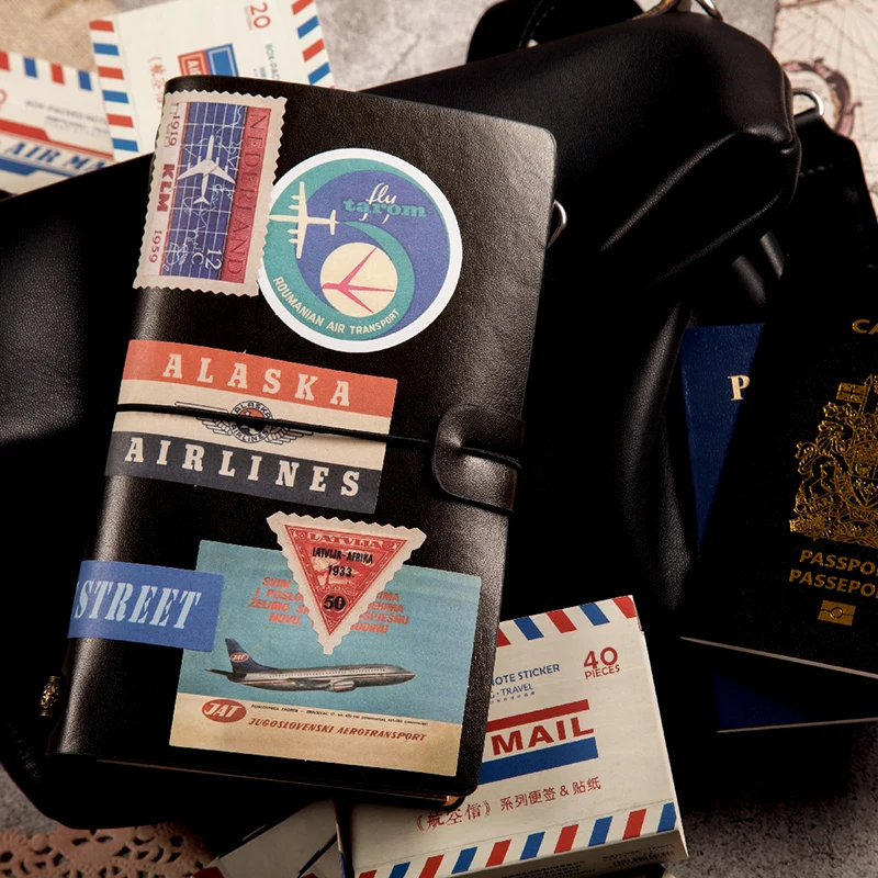 40 шт./кор. винтажные серии авиапочты бумажные упаковка наклеек для
