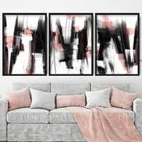 prints abstract black pink art prints from original textured painting mix v1 wall poster decor gift