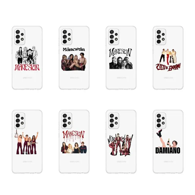 

Maneskin Damiano David band Phone Case Transparent For Samsung Galaxy A S Note 9 10 51 50 71 70 80 20 21 30s ultra plus