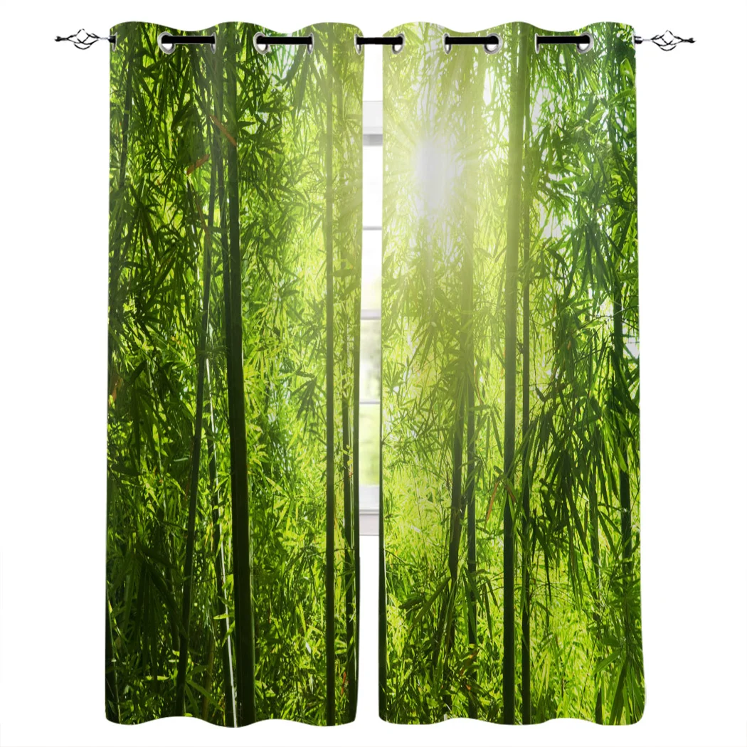 Зеленые бамбуковые занавески для окна от солнца и растений гостиной мальчиков