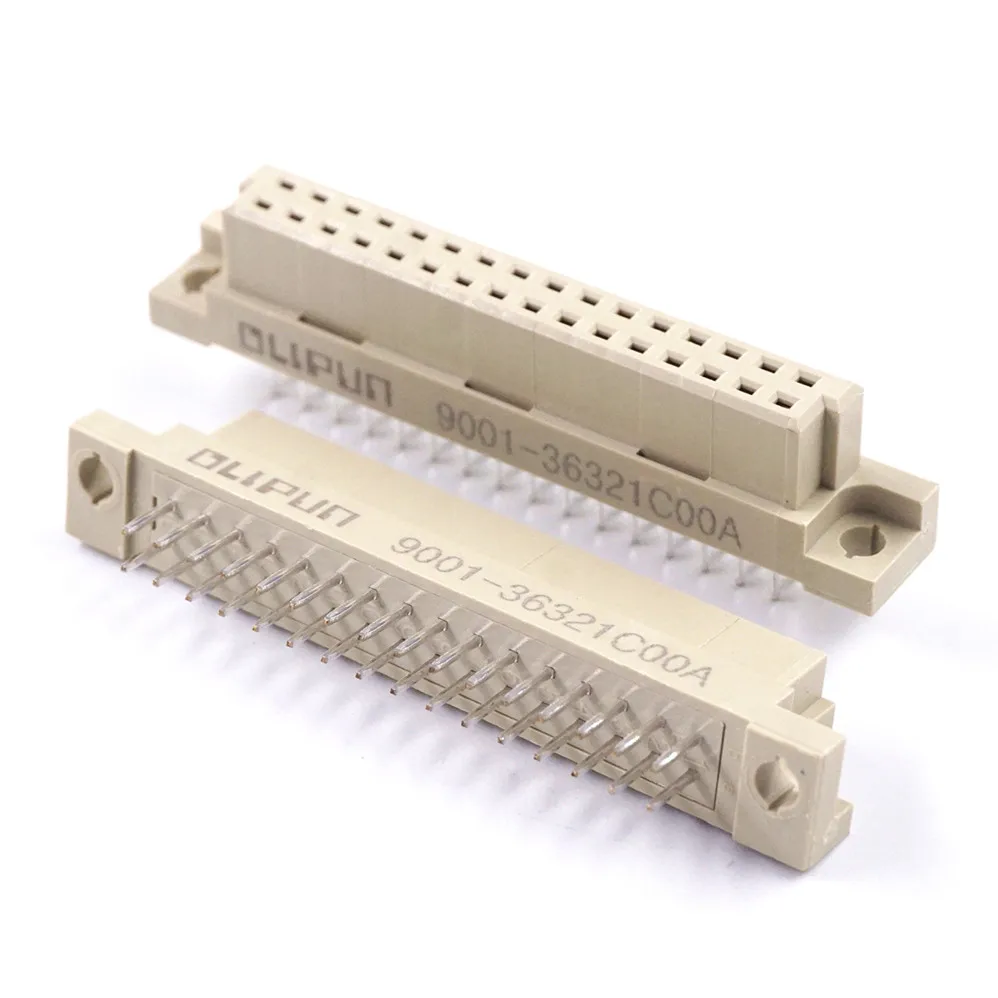 Разъем DIN 41612 двухрядный 32 положения гнездовой разъем вертикальное сквозное