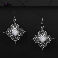 flower shaped drop earrings 925 sterling silver square natural moonstone earrings for women new design geometric jewelry