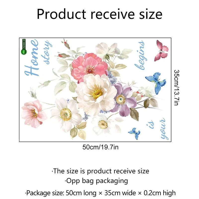 

3D Peony Flower Wall Stickers Home Decor for Bedroom Living Room DIY Vinyl Wall Decals Romantic Art Wallpaper
