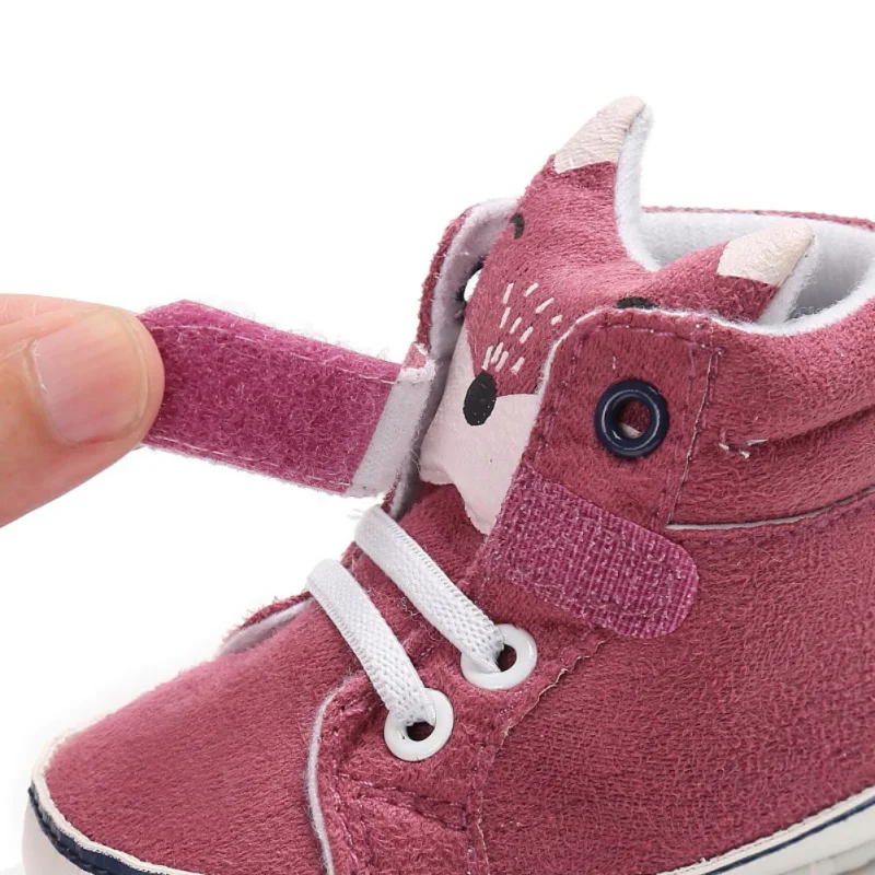 

1 Pair Autumn Baby Shoes Kid Boy Girl Fox Head Lace Cotton Cloth First Walker Anti-slip Soft Sole Toddler Sneaker y13