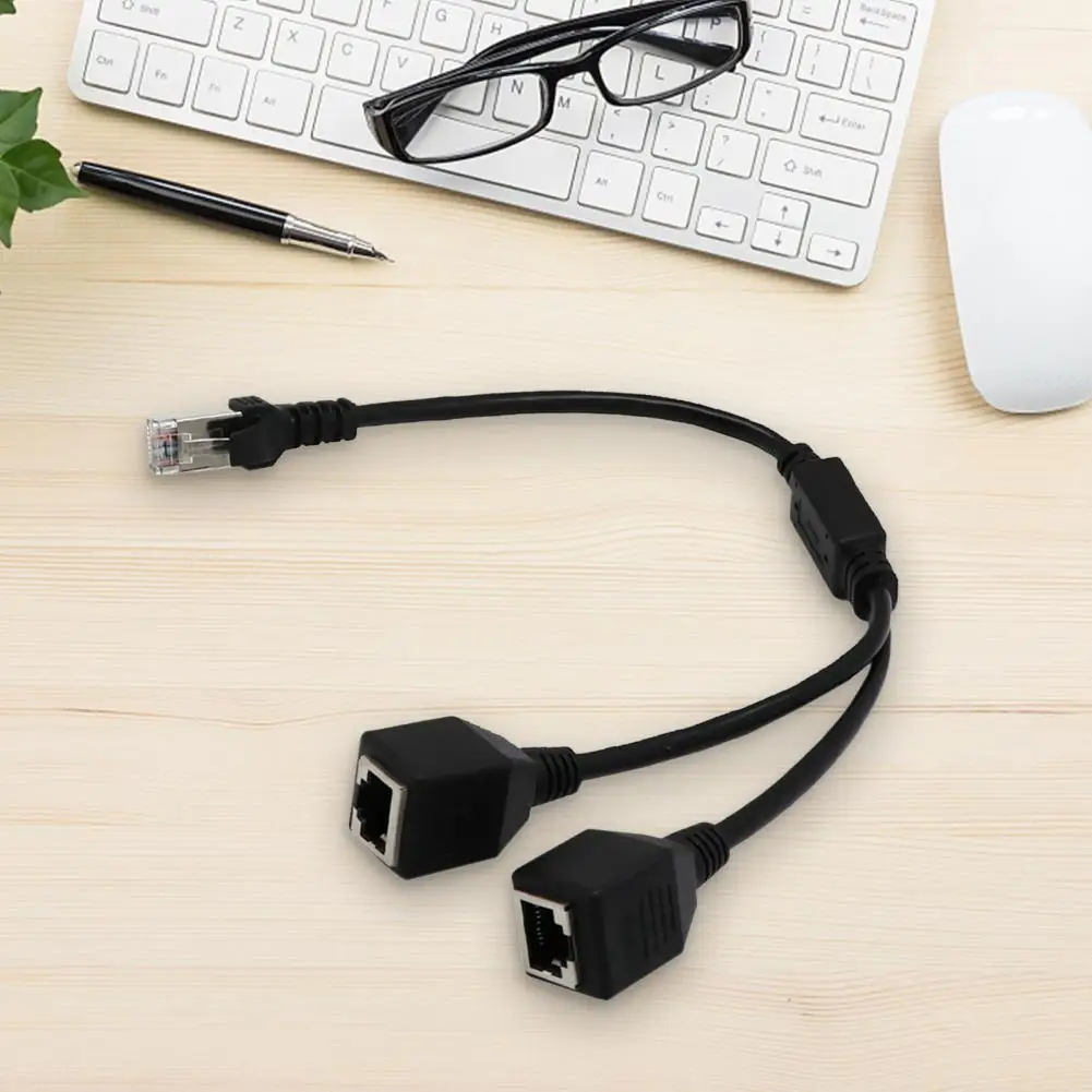 1 Male to 2 Female Ways RJ45 Ports Ethernet Network Splitter Connector Extension Cables Router LAN Double Plug Adapter | Компьютеры и