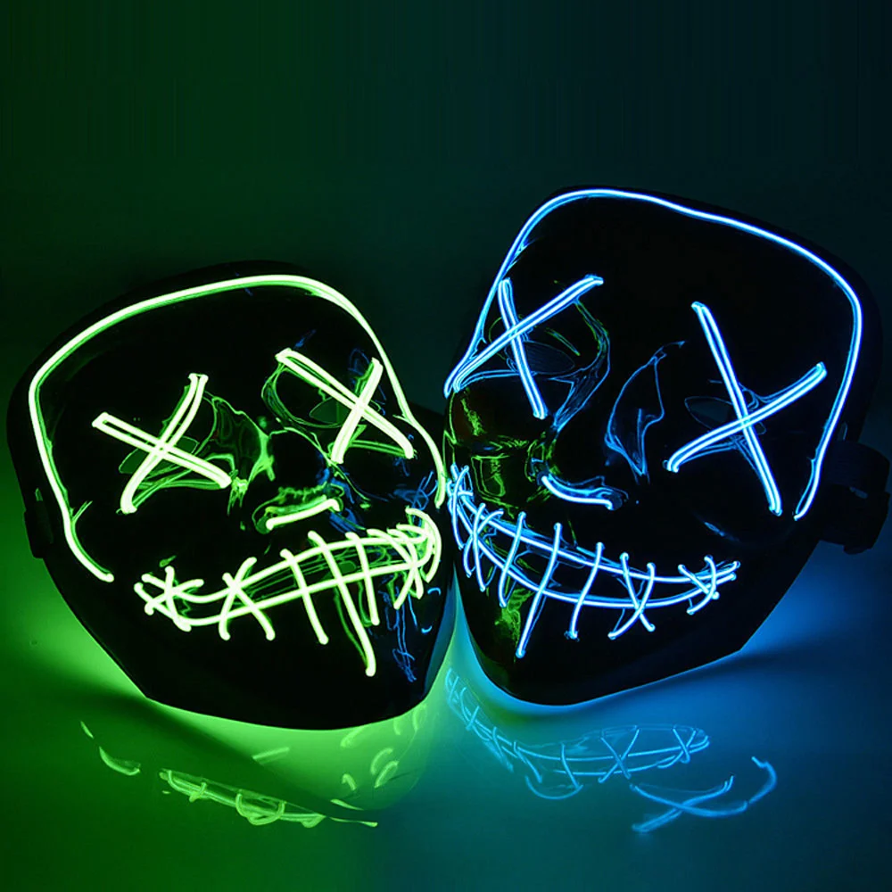 

Halloween luminous mask flash blood horror led mask party mask skull atmosphere props